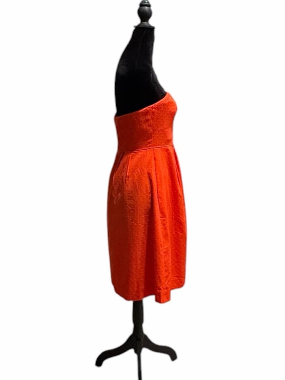 J.Crew Orange Swiss Dot Strapless Cotton Dress Size 2 - Picture 2 of 10